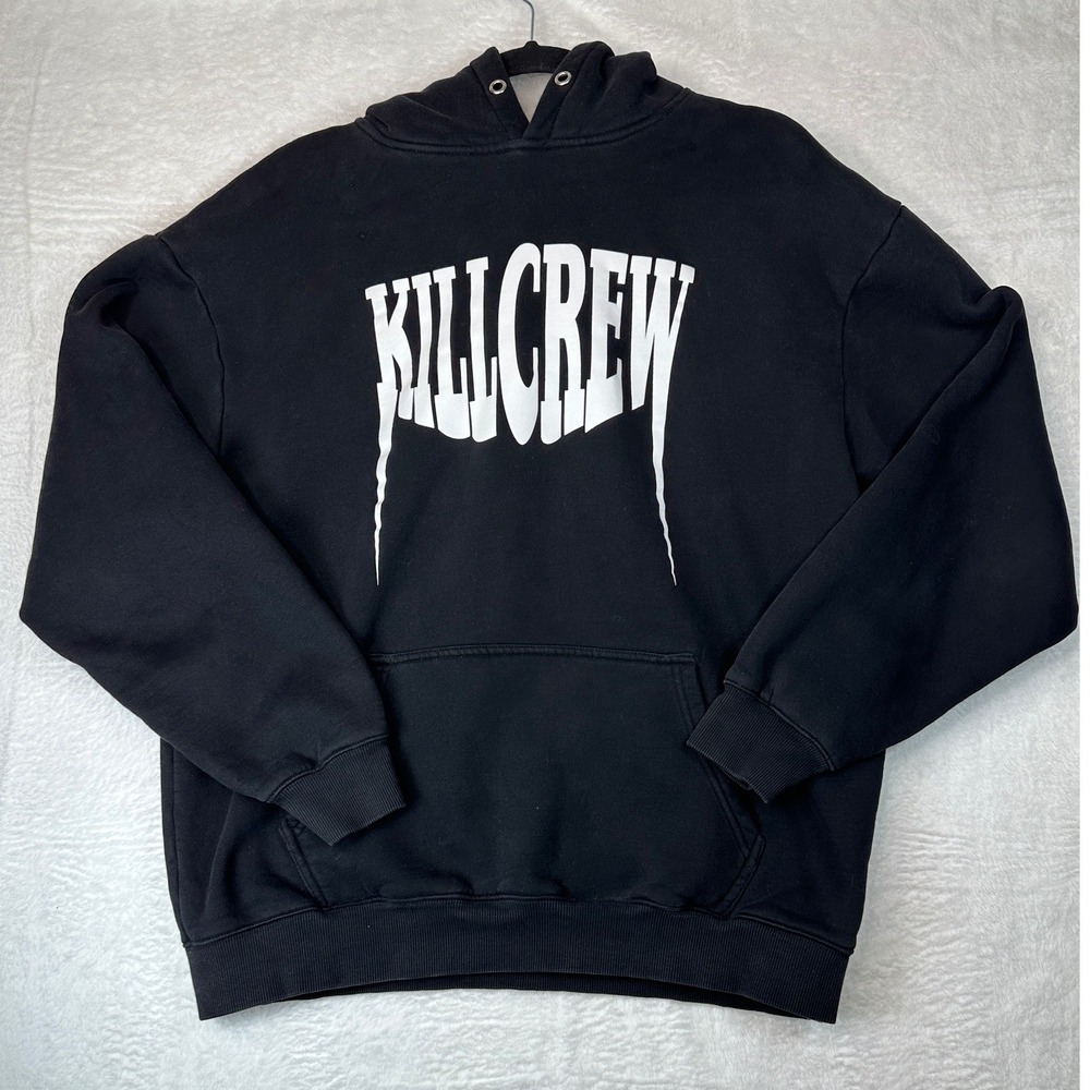 Kill Crew Hoodie Mens Size M Black Graphic Logo Fleece Sweatshirt